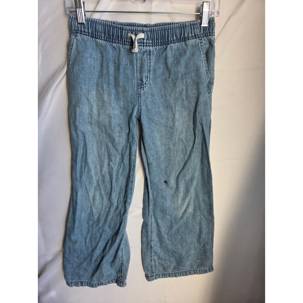 Cat & Jack Wide Leg Jeans Boys Blue Light Wash Relaxed Mid Wide Leg